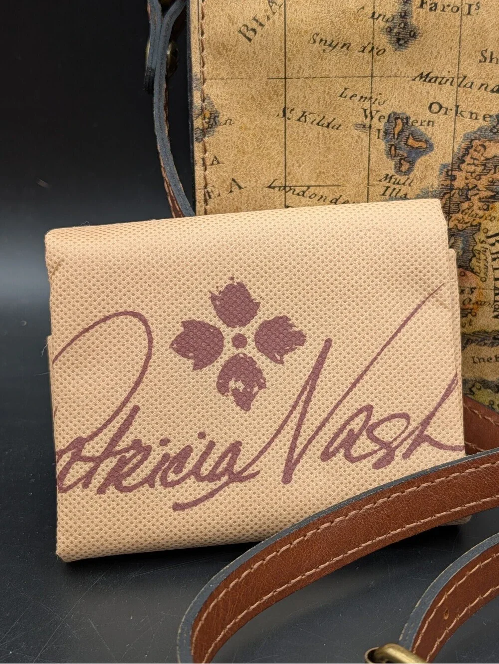 Patricia Nash Nerina Crossbody Bag European Map Leather NWT Dust Bag Included